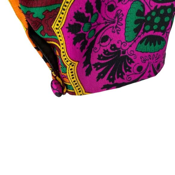 Vintage Oscar De La Renta Silk Medallion Print Pleated Bottom Dress size 8 - Picture 7 of 8